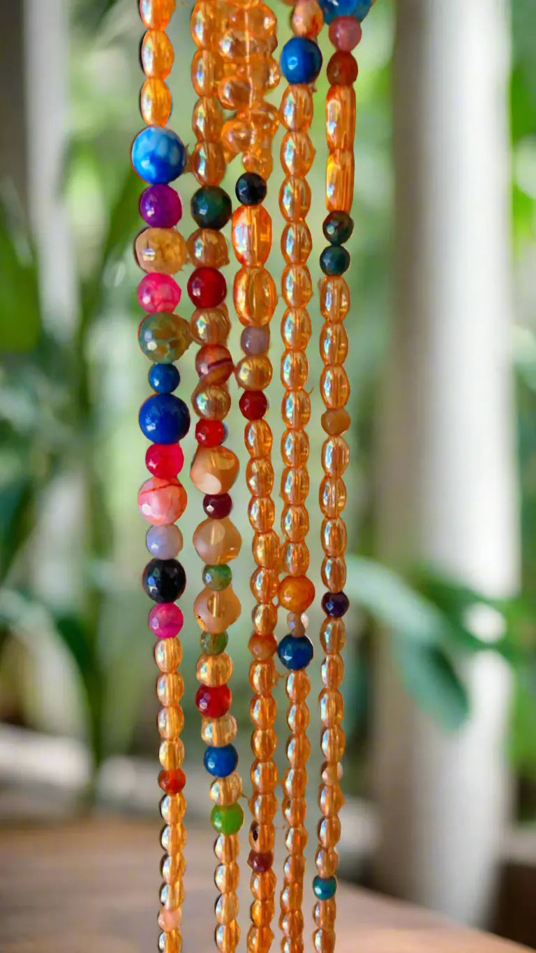 Multi-colored Agate Waist Beads - Image #5