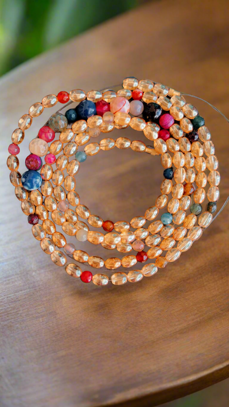 Multi-colored Agate Waist Beads