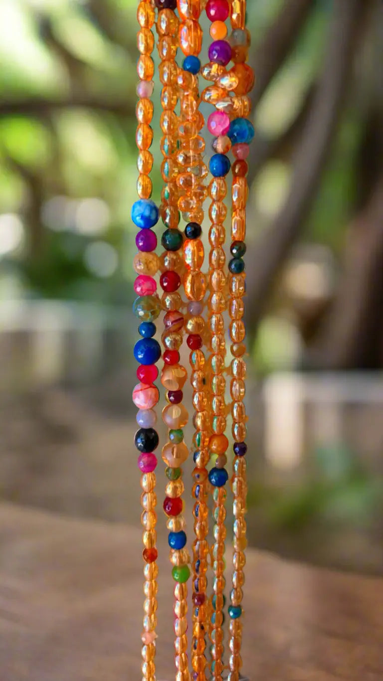 Multi-colored Agate Waist Beads - Image #6